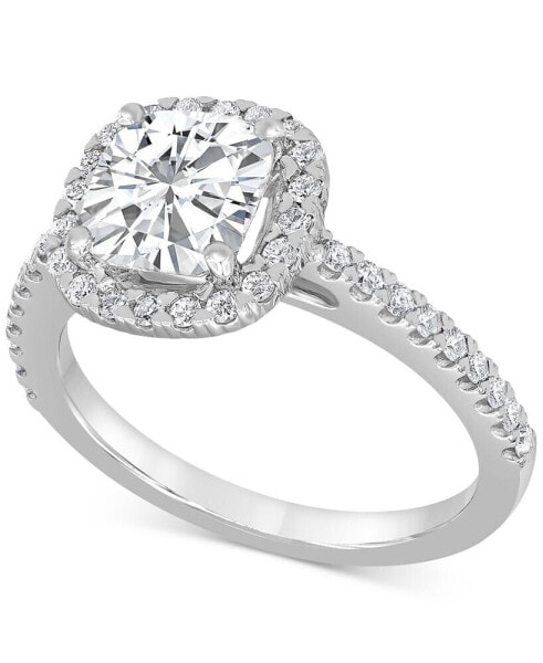 Certified Lab Grown Diamond Halo Engagement Ring (2-1/2 ct. t.w.) in 14k Gold