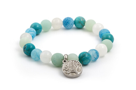 Bead bracelet made of jadeite, howlite, agate and amazonite MINK46 / 17