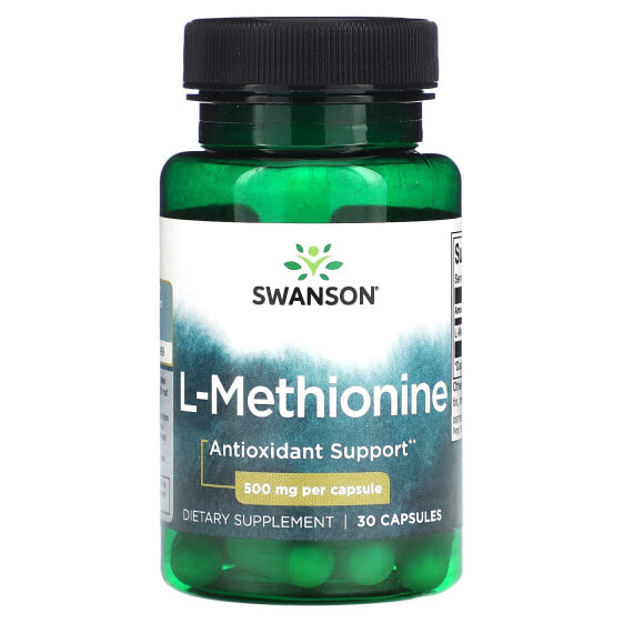 Аминокислоты Swanson L-Метионин 500 мг, 30 капсул