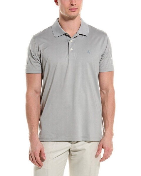 Brooks Brothers Solid Polo Shirt Men's Grey Xxl