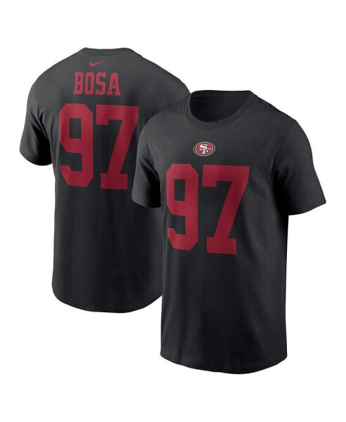 Men's Nick Bosa Black San Francisco 49ers Player Name and Number T-shirt