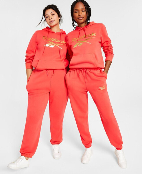 Women's Metallic Foil Logo Fleece Jogger Sweatpants, A Macy's Exclusive