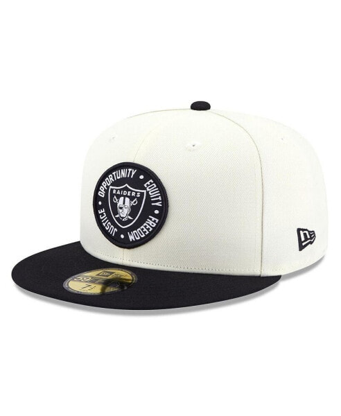 Men's Cream and Black Las Vegas Raiders 2022 Inspire Change 59FIFTY Fitted Hat