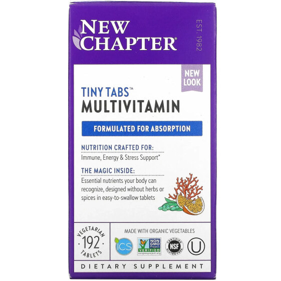 Витаминно-минеральный комплекс New Chapter Tiny Tabs Multivitamin, 192 вегетарианские таблетки