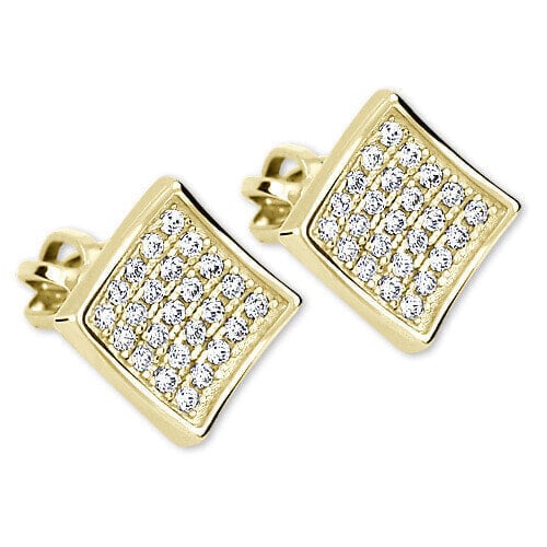 Yellow Gold Earrings with Crystals 239 001 00574