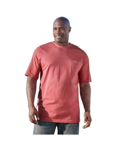 Big & Tall by KingSize Heavyweight Longer-Length Pocket Crewneck T-Shirt