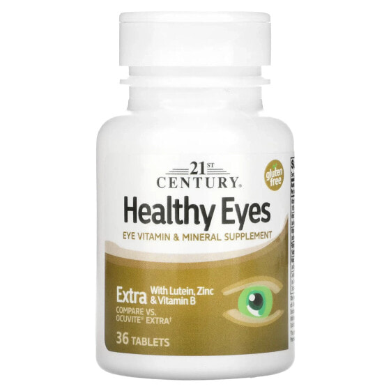 Витамины для глаз 21st Century Healthy Eyes Extra с Лютеином, Цинком и Витамином В, 36 таблеток
