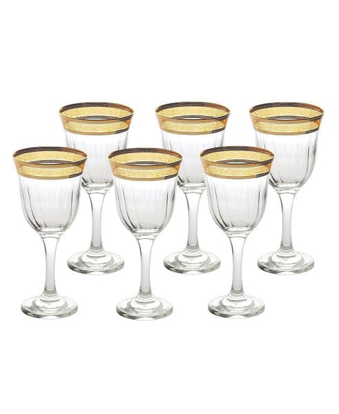 Loreen Home Trends Melania Collection Amber Red Wine, Set of 6