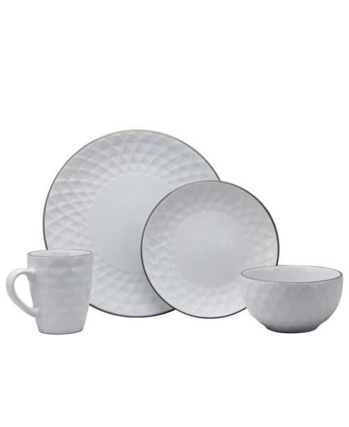 Medici Pearl 16 Piece Dinnerware Set, White