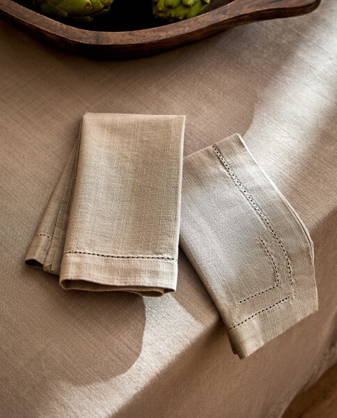 Hemstitched cotton napkins (pack of 2)