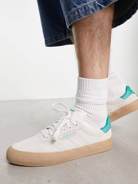 adidas Originals 3MC trainers in off white with gum sole