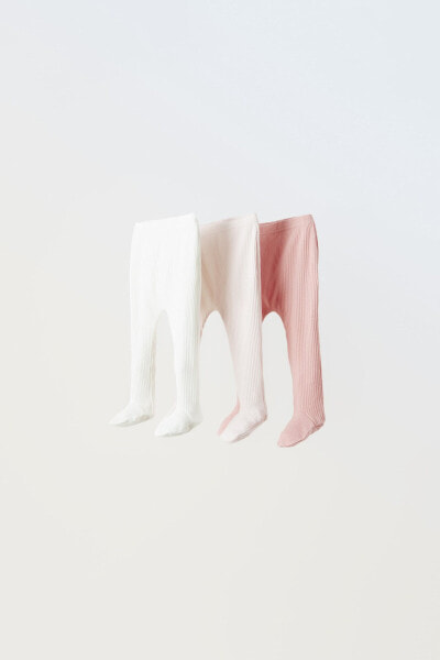 0-9 months/ 3-pack of ribbed modal blend footed leggings
