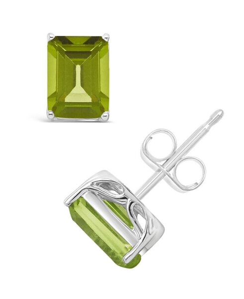 Peridot (3-3/8 ct. t.w.) Stud Earrings in 14K White Gold