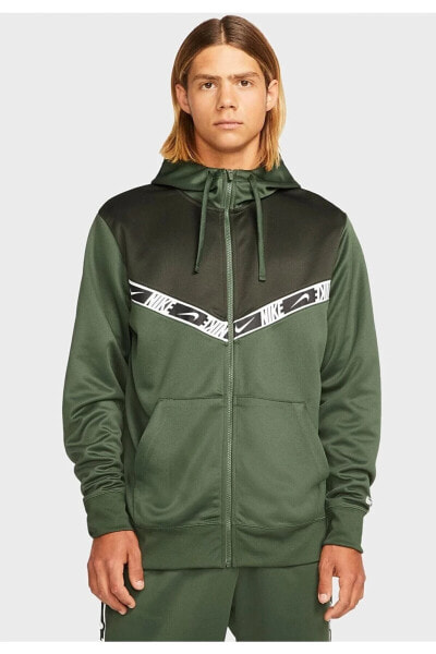Толстовка мужская Nike Sportswear Repeat Graphic Full-Zip Hoodie Erkek Sweatshirt