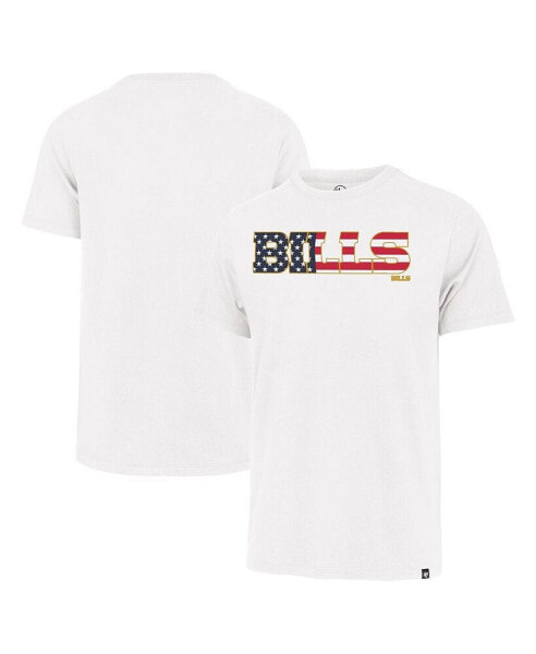 Men's White Buffalo Bills Flag Script Franklin T-Shirt