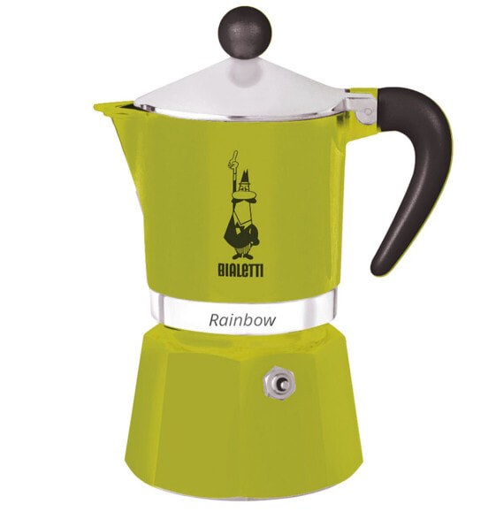 Кофеварка алюминиевая Bialetti Rainbow - 0.27 л - зеленая 220 мм - 9.5 см