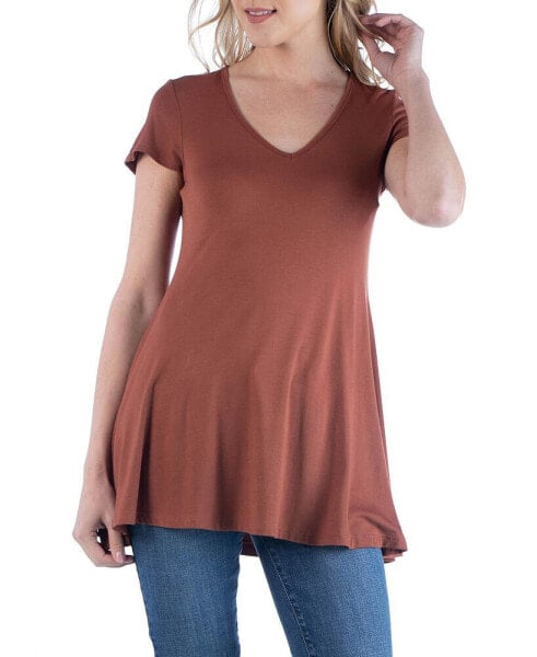 Women's Short Sleeve Loose Fit Tunic Top