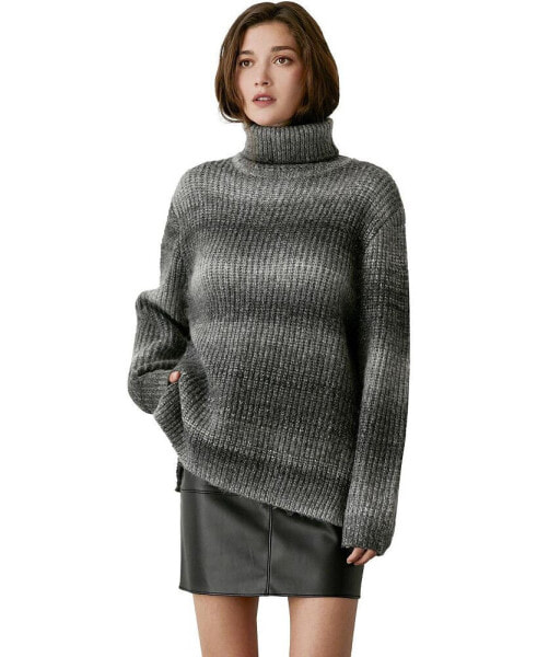 Women's Ariana Multi Colored Wool-Blend Turtleneck Sweater