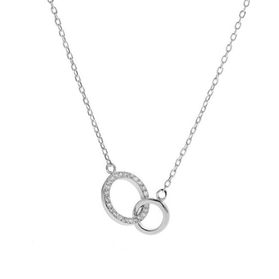 Fashion Silver Necklace Linked Rings AJNA0024