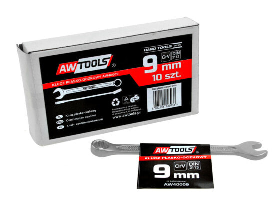 Ключ комбинированный AWTOOLS CrV DIN3113 РАЗМЕР: 9 (ММ)