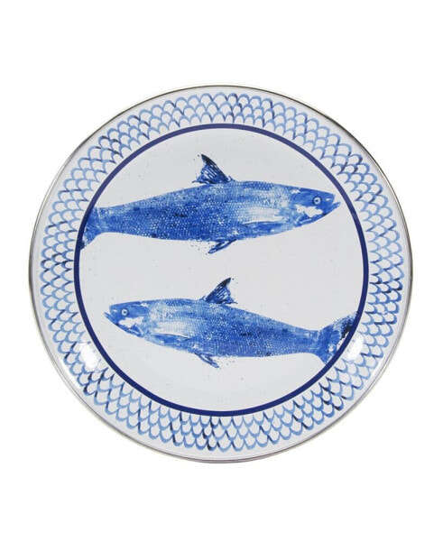 Fish Camp Enamelware Sandwich Plates, Set of 4