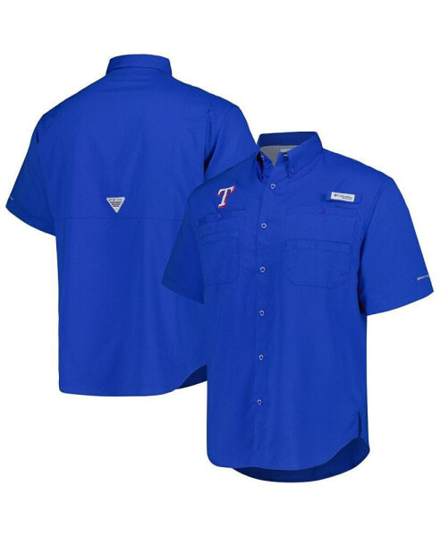 Men's Royal Texas Rangers Tamiami Omni-Shade Button-Down Shirt