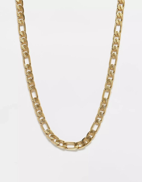 ASOS DESIGN waterproof stainless steel chain necklace in gold tone