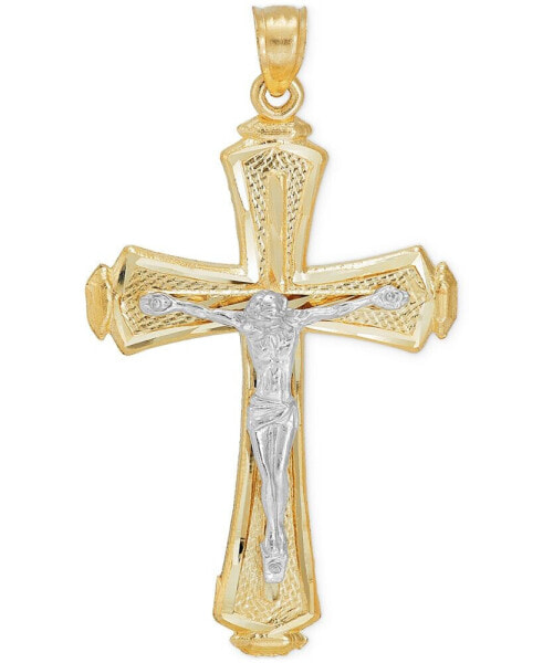 Crucifix Pendant in 10k Two-Tone Gold