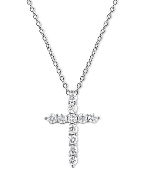 Diamond Cross Pendant Necklace (1 ct. t.w.) in 14k White Gold