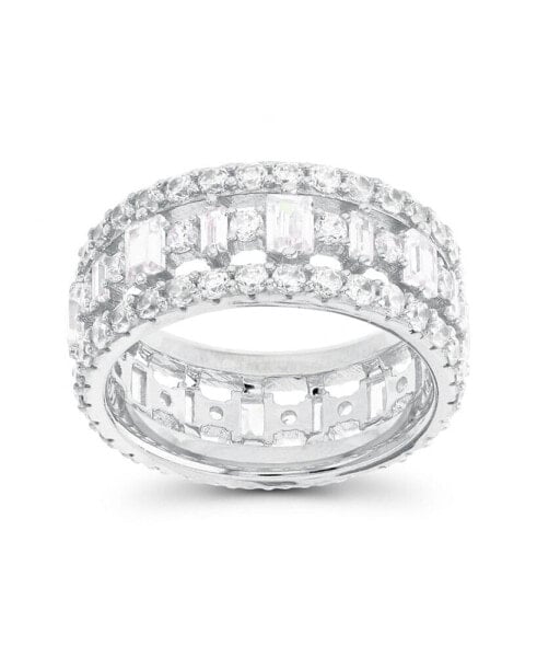 Cubic Zirconia Baguette and Round Eternity Ring