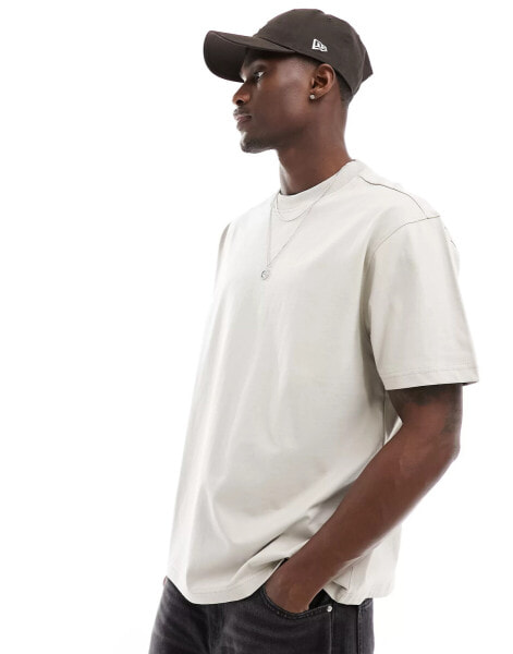 Another Influence heavyweight oversized t-shirt in stone