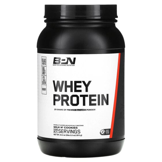 Bare Performance Nutrition, Сывороточный протеин, молоко с печеньем, 972 г (2 фунта)