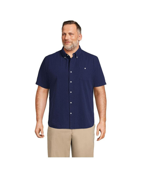 Big & Tall Traditional Fit Short Sleeve Seersucker Shirt