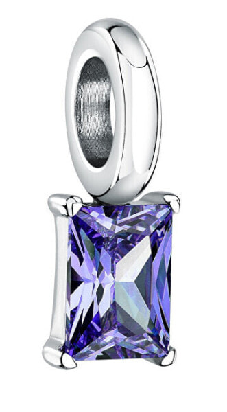 Steel pendant with purple zircon Drops SCZ1295