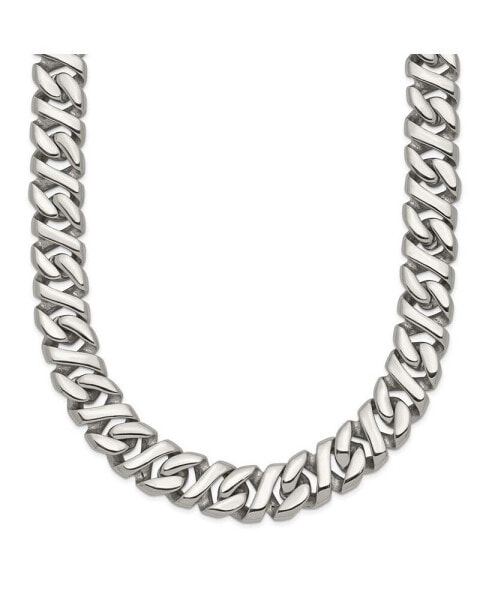 Chisel stainless Steel Polished 24 inch Link Necklace