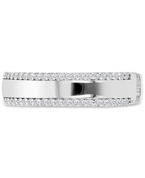 Cubic Zirconia Double Border Polished Band