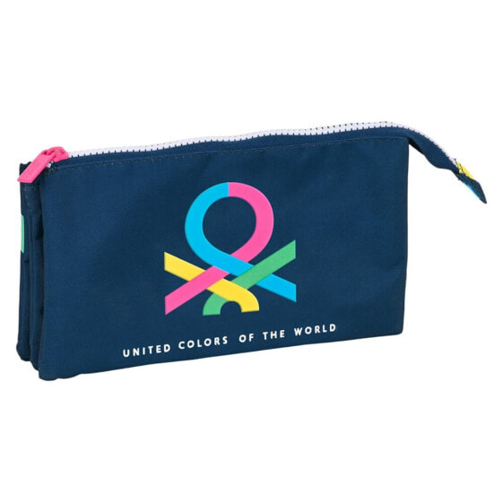 SAFTA Benetton Hearts Triple Pencil Case