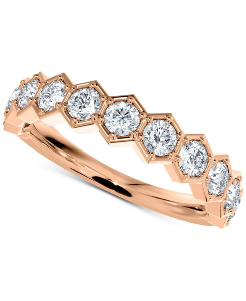 Diamond Honeycomb Band (3/4 ct. t.w.) in 14k White, Yellow or Rose Gold