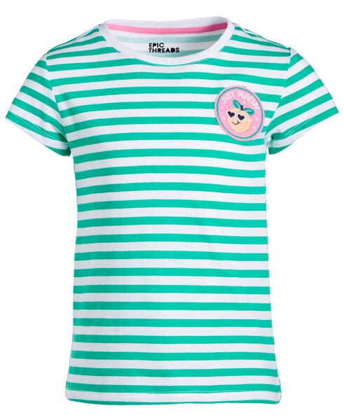 Toddler & Little Girls Peachy Patch Striped T-Shirt, Created for Macy's