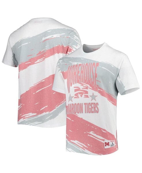Men's White Morehouse Maroon Tigers Paintbrush Sublimated T-shirt