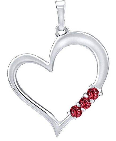 Silver Heart pendant with red Swarovski SILVEGO11580R