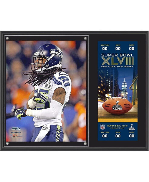 Richard Sherman Seattle Seahawks Super Bowl XLVIII Champions 12'' x 15'' Sublimated Plaque with Replica Ticket