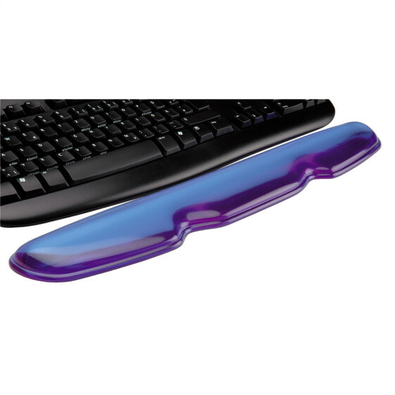 ROLINE Silicon Wrist Pad for Keyboard - transparent blue - Blue - 455 x 80 x 22 mm