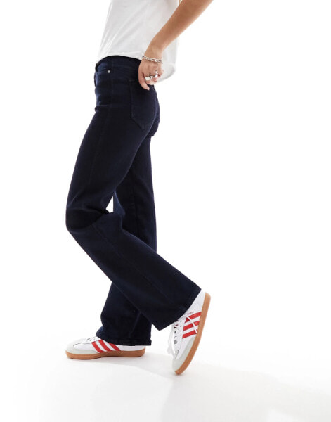 Dr Denim Moxy straight leg jeans in cape ink dark plain