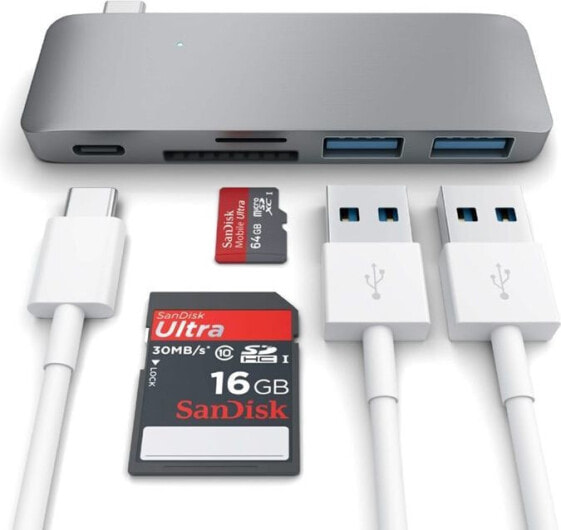 HUB USB Satechi 1x SD 1x USB-C 1x microSD + 2x USB-A 3.0 (ST-TCUPM)