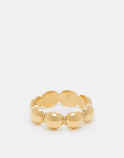 ASOS DESIGN waterproof stainless steel ring with circle design in gold tone