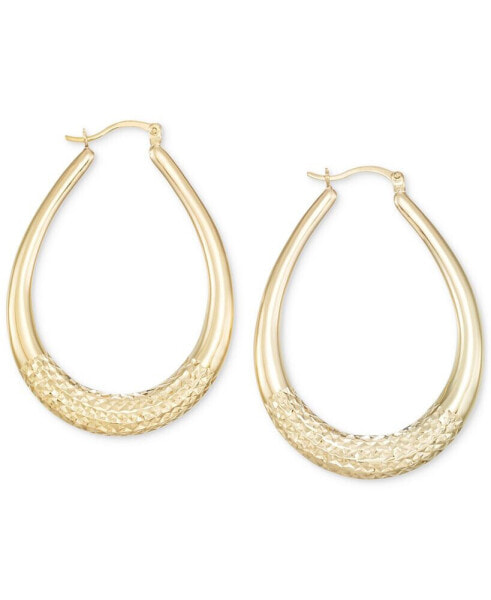 Серьги Macy's Patterned Tear Hoops in Gold Vermeil