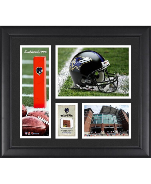 Baltimore Ravens Team Logo Framed 15'' x 17'' Collage with Piece of Game-Used Football