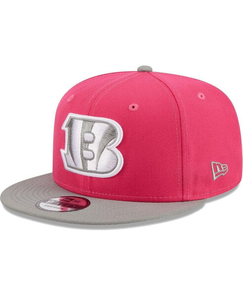 Men's Pink, Gray Cincinnati Bengals 2-Tone Color Pack 9FIFTY Snapback Hat