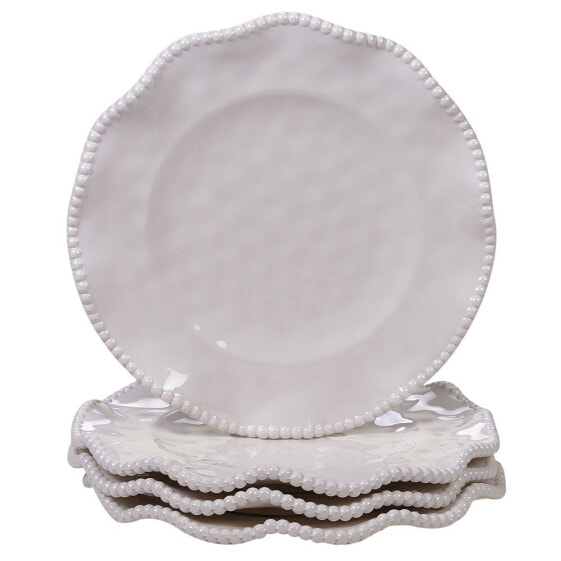 Perlette Cream Melamine 4-Pc. Salad Plate Set